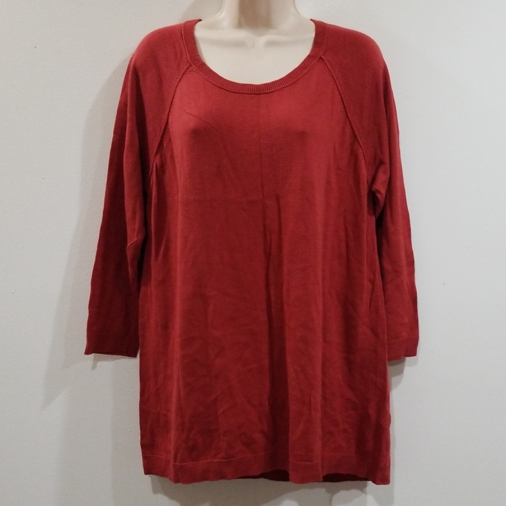 August silk women's rust xl long sleeved sweater